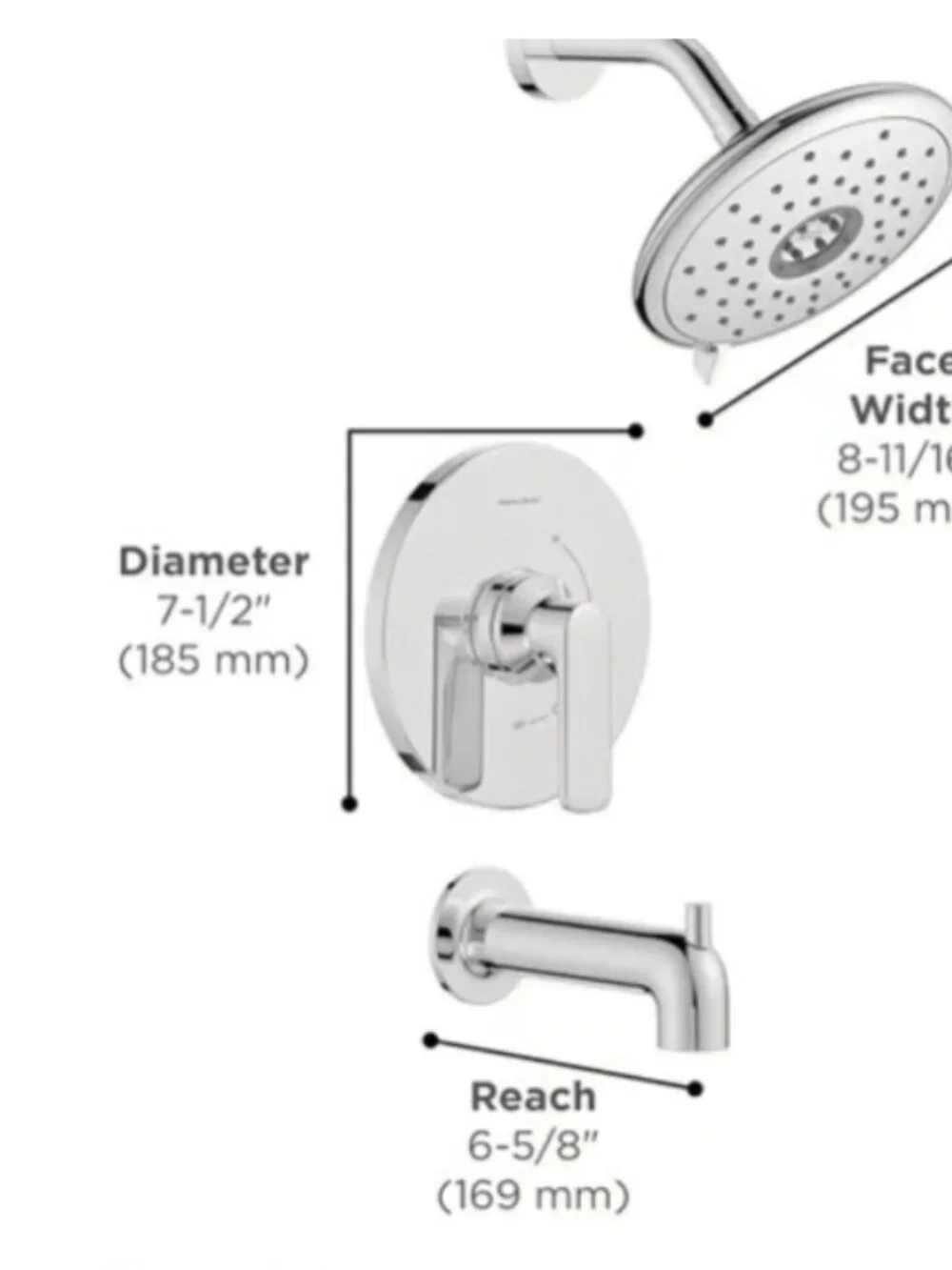 American Standard Aspirations Tub & Shower Trim Package w/ 1.8 GPM Single Functi